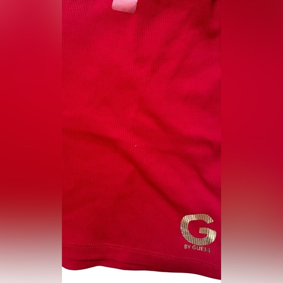 G by guess ribbed tank top featuring silver & gunmetal sequins logo left corner - Picture 5 of 5